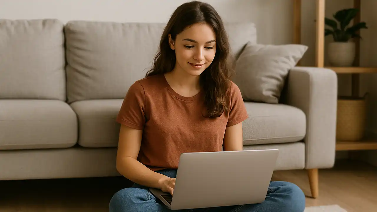 Mujer con computadora