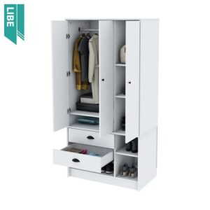Placard | 3 Puertas y cajones | 90 cm | Blanco | CENTRO ESTANT