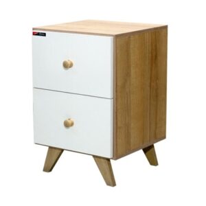 Mesa de Luz | Dos cajones y pata madera | Gacela