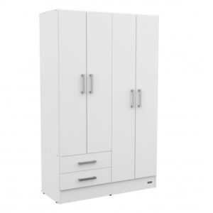 Placard | 4 Puertas y cajones | 113 cm | Blanco | Mosconi